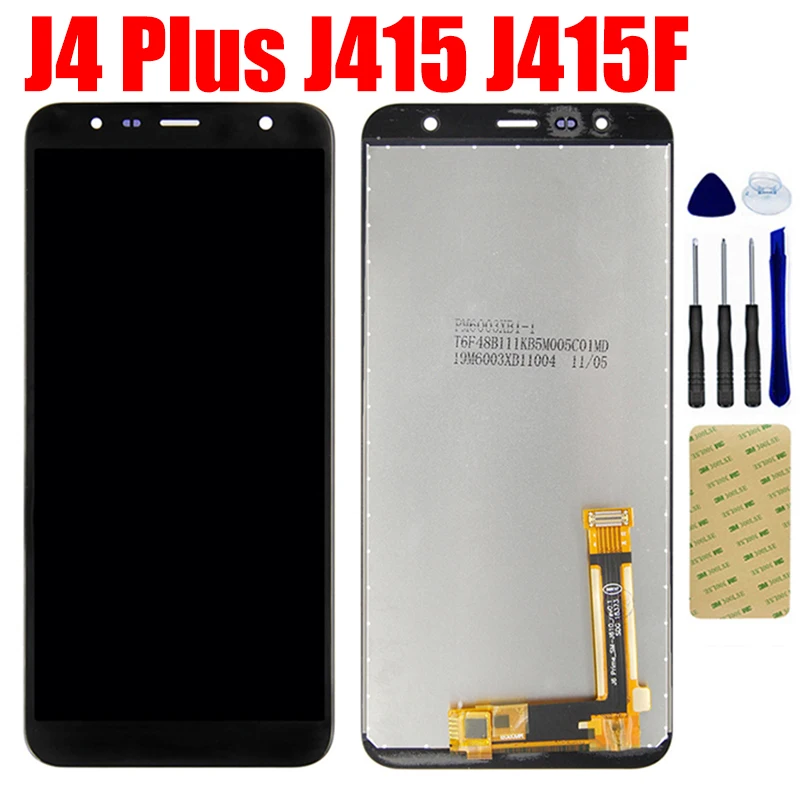 

ЖК-дисплей для Samsung Galaxy J4 + J415 SM-J415F J415FN, ЖК-дисплей, панель, монитор + сенсорный экран, сенсорный экран, дигитайзер, стекло в сборе