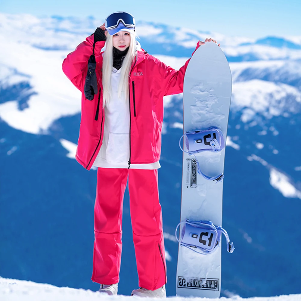 Men and Women Snow Ski Jacket Ski Suit For Adult Windproof waterproof and fleece -30℃ fashionable
