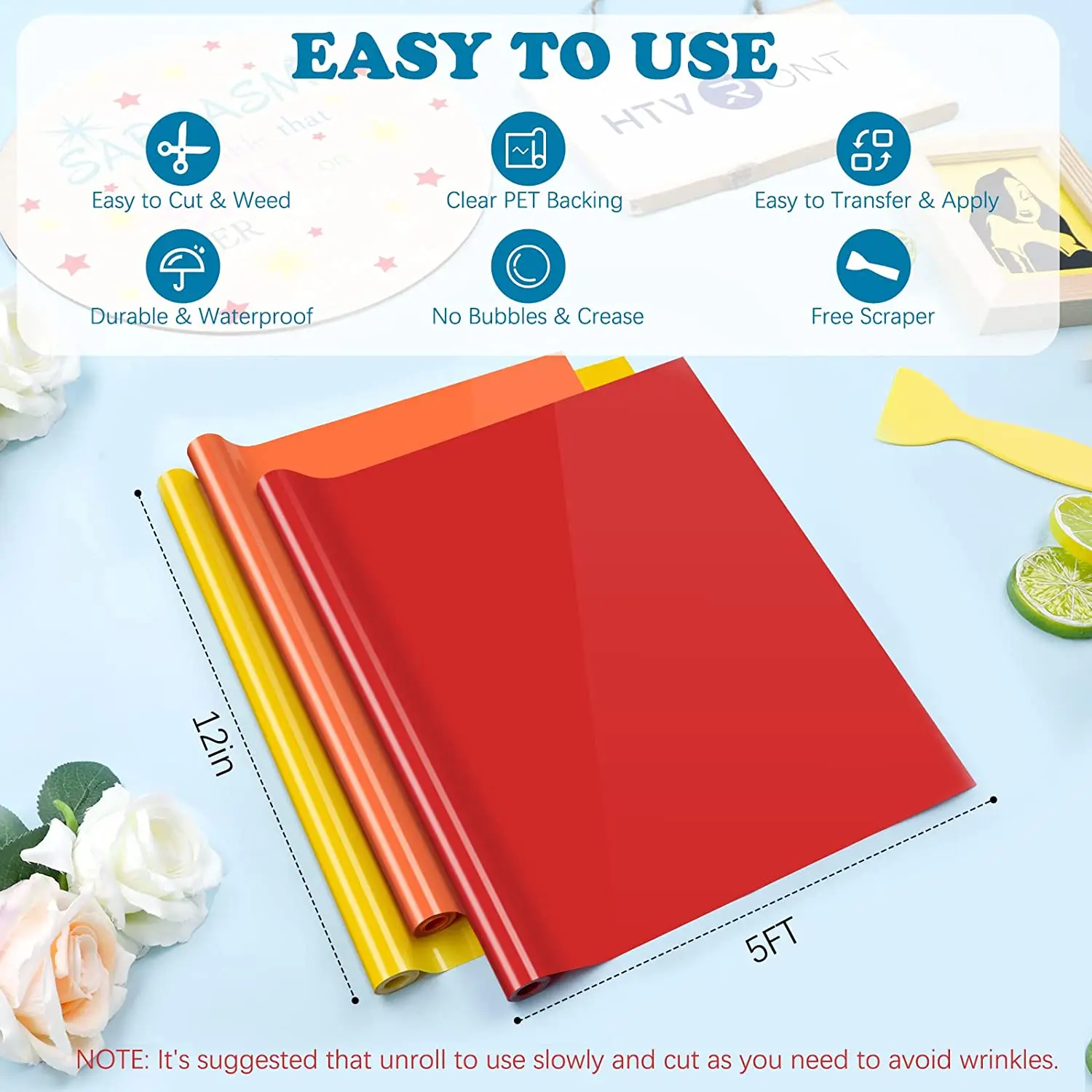 HTVRONT Vinyl Rolls 5