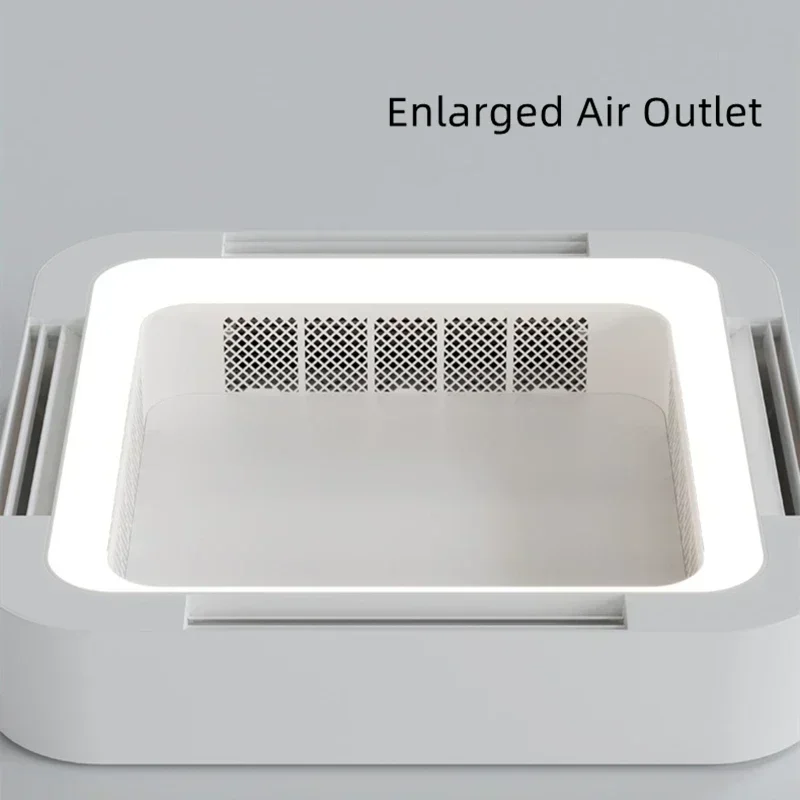 Eco-Friendly Invisible Bladeless Ceiling Fan Lamp with LED Light For Bedroom Living Room Kitchen White Eye-Protecting Circulator