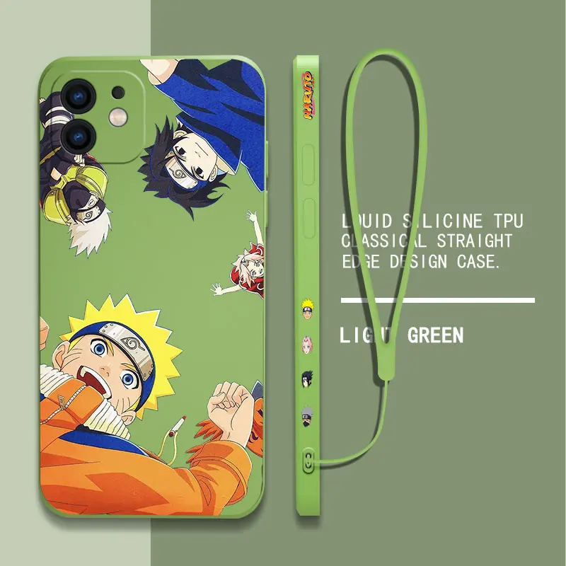 Hot Narutoes Kakashies Sasukes Phone Case For iPhone 15 14 13 12 11 Pro Max Mini X XR XS SE 2020 8 7 Plus 6 6S Plus With Lanyard
