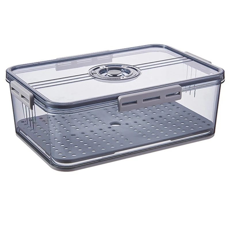 

Kitchen Food Organizer Container PET Seal Stable Cans For Fridge High-Capacity Eggs Vegetable Fruit Storage Box