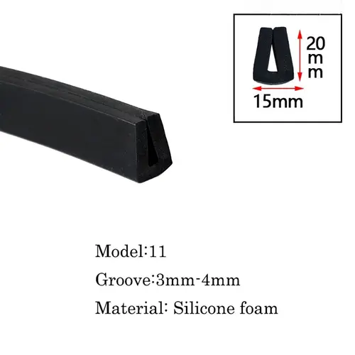 Y/U-Shaped Silicone Rubber Sealing Strip High Temperature Resistance Dust Collector Weatherstrip Car Door Window Protective Bar - Image 14