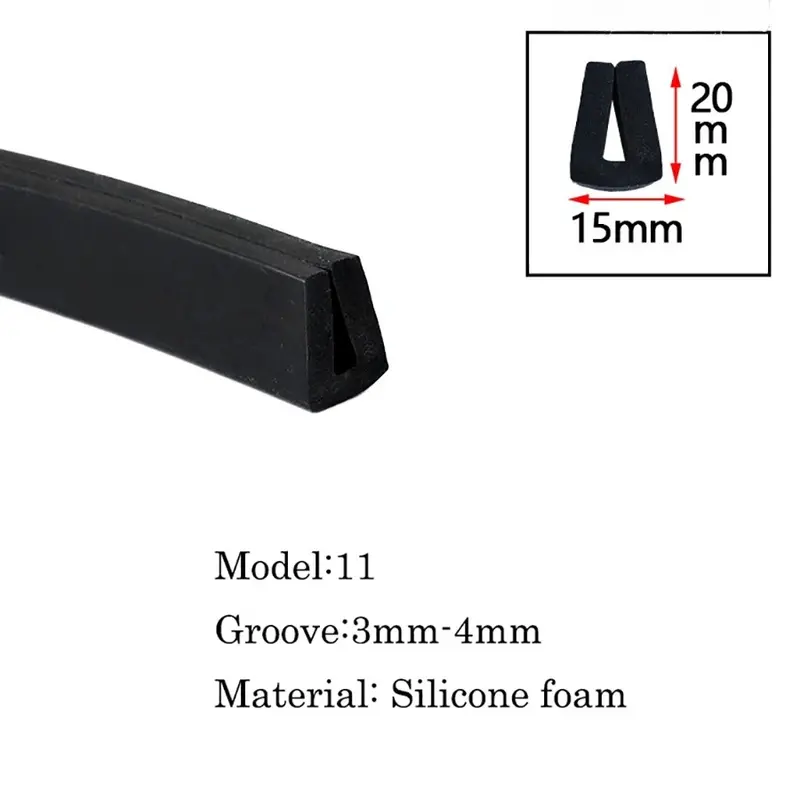 Y/U-Shaped Silicone Rubber Sealing Strip High Temperature Resistance Dust Collector Weatherstrip Car Door Window Protective Bar - Image 14