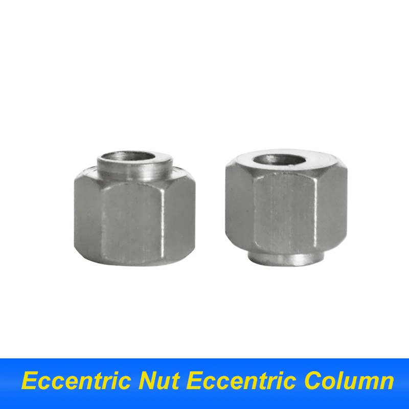 2 Pc Eccentric Column Hexagonal Eccentric Nut Inner Hole 5mm V-Groove Carbon Steel Nickel Plated For 3d Printer Accessories