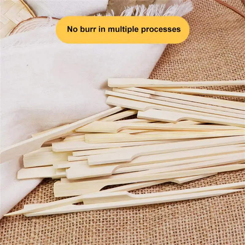Wooden Barbecue Skewer BBQ Skewers Kebab Kanto Cooking Bamboo Stick Outdoor Camping Picnic Tools Cooking Tools 100Pcs bamboo sticks