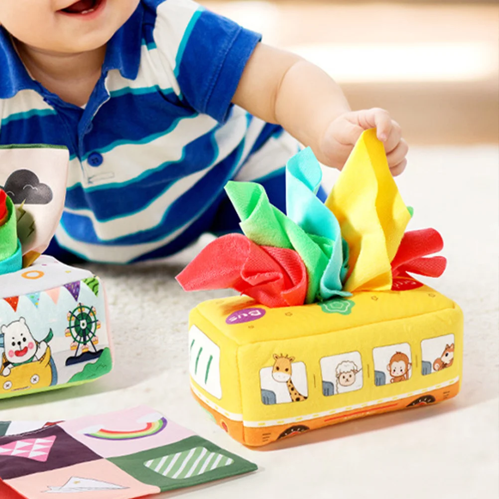 

1 Набор детских салфеток, сенсорная коробка, игрушка Монтессори, сенсорная игрушка, красочная коробка салфеток, игрушка