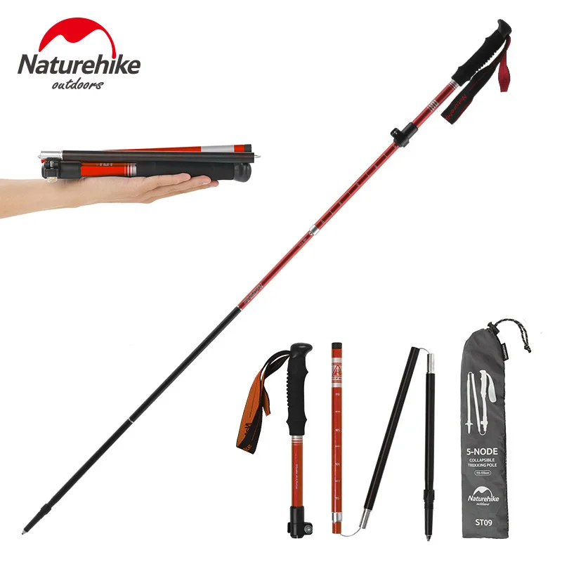 Naturehike Trekking Pole ST09 Ultralight Folding Hiking Stick Hiking Pole Collapsible Hiking Stick Climbing Stick Trekking