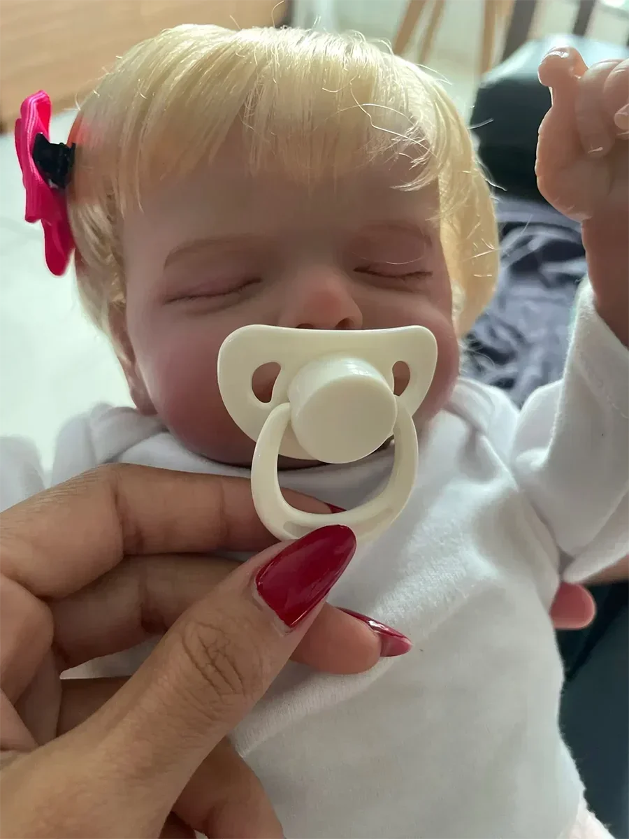 48Cm Bebe Reborn Rosalie Capelli Biondi Radicati Realistico Peluche Reborn Baby Silicone Baby Doll 3D Skin Painting Vene Giocattolo Per Bambini