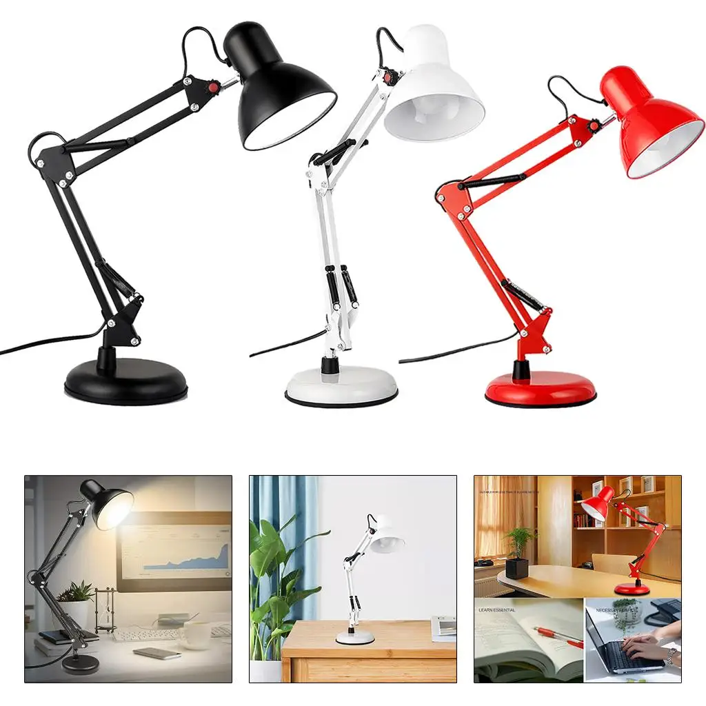 LED Desk Lamp, Metal Lamp with Clamp, Dimmable Eye-Caring table lamp, 3 Color Modes, Desk Lamps Working