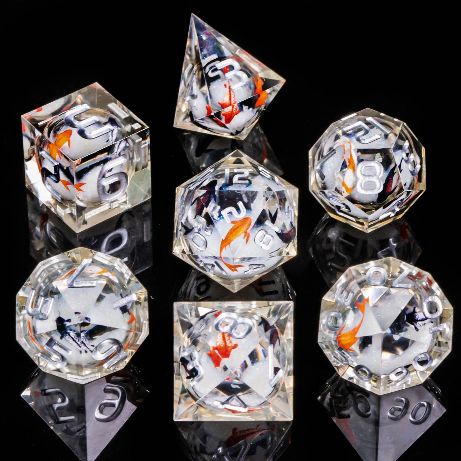 Colorful D and D Resin Liquid Flow Core Dice Role Playing Games DND Dungeon and Dragon Pathfinder Accessory For Polyhedral D&D game dice dice set acrylic dice