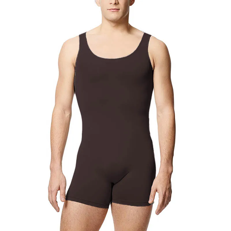 Dance Leotard Men Tank Shorty Unitard Adult Workout Dance Gymnastics Ballet Latin Biketards Stage Costumes Spandex Nylon