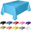 Plastic Disposable Solid Color Tablecloth Birthday Party Wedding Christmas Table Cover Wipe Desk Cloth Decor  Covers Rectangle 1