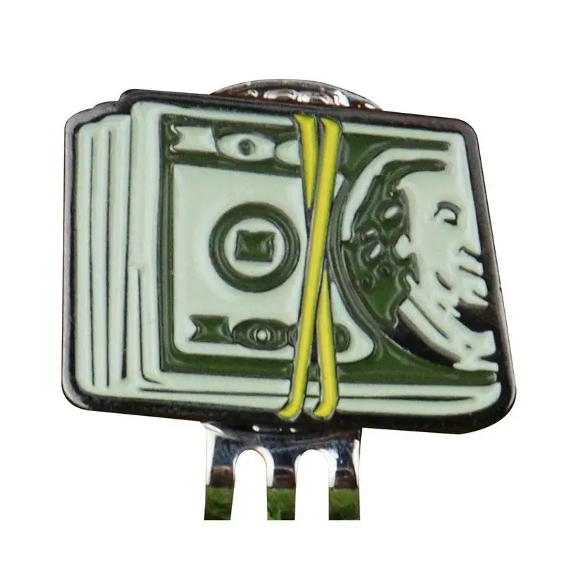 Dollar Bill Golf Ball Mark With Magnetic Golf Hat Clip Unique Funny Marker Training Aids For Boys Girl Kids Golfer Gift