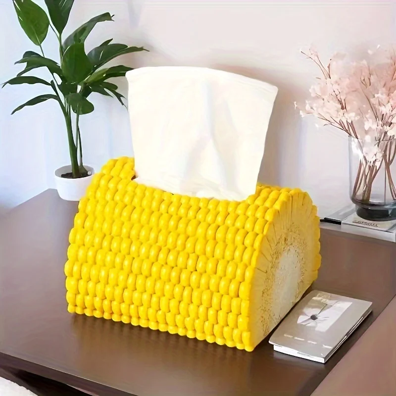 1pc Unique Corn-Shaped Tissue Box Holder-Creative Decor for Living Room & Dining Table, Durable Plastic