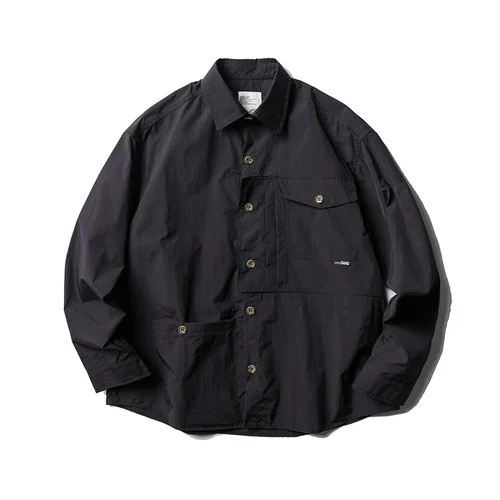 

Waterproof Men Technology Quick Dry Loose Casual Long Sleeve Shirt Cityboy Oversize Harajuku Streetwear Fashion Cargo Shirt Male