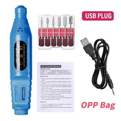 Enhanced Nail Drill Machine Set for Professional Manicure and Gel Polish Removal (Blue)
