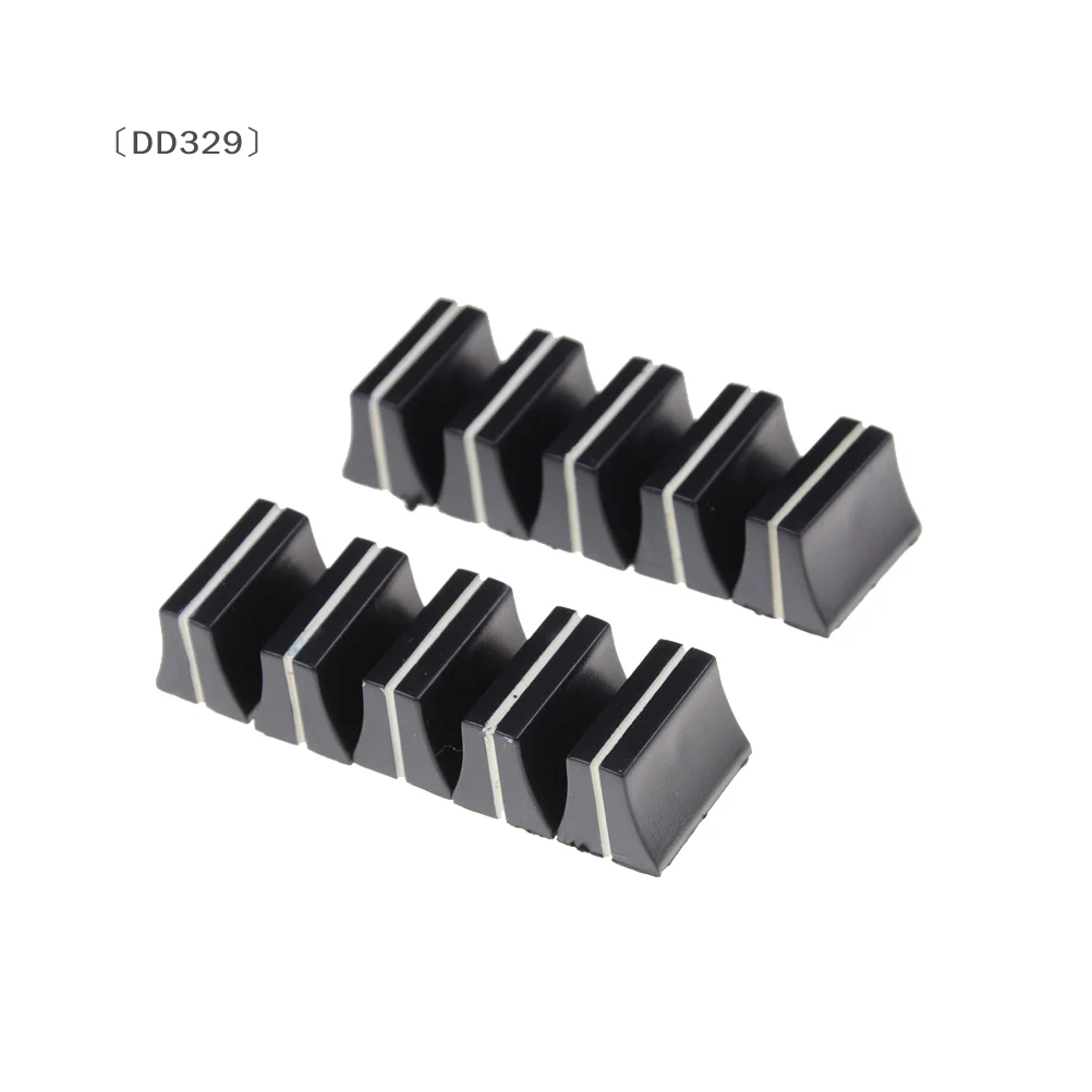 〔DD329〕10 Pcs Black Slide Potentiometer Mixer Fader Knob 19mmLx12mmW For 4mm Shaft