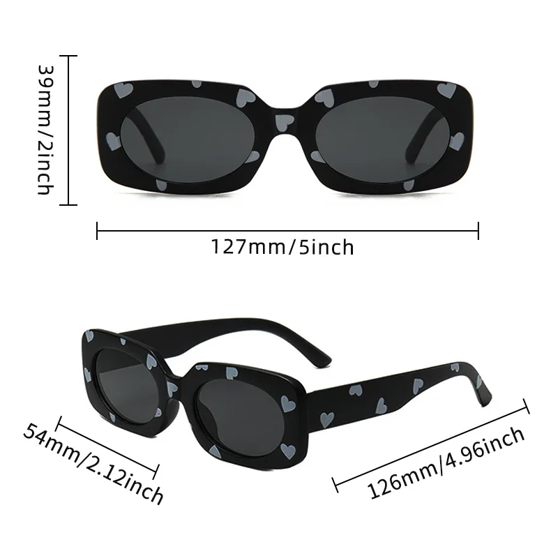 Children Sunglasses Vintage Rectangular Heart UV400 Girls Boys Fashion Protection