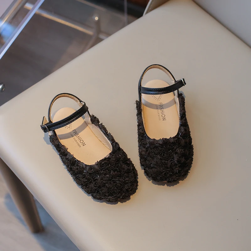 여자아이 하프 샌들 키즈 공주 꽃무늬 드레스 슈즈 패션 심플 여름 아동 플랫 메리 제인 슈즈 파티 웨딩용