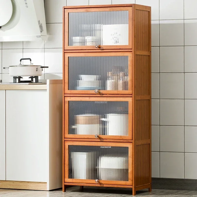 Simple Multi-layer Kitchen Cabinets Racks Modern Home Storage Cabinet Nordic Kitchen Furniture Floor Seasoning Supplies Cabinet