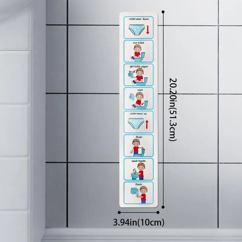 Potty Chart Visual Wall Planner Toilet Monitoring Chart Sticker for Toddler Early Education Visual Schedule School Routine Chart