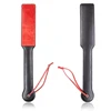 34cm Red Or Black Plush And Leather Paddle Riding Crops Flogger Horsewhips Spikes Spanking Paddle Slapper 1