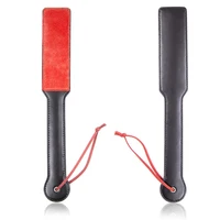 34cm Red Or Black Plush And Leather Paddle Riding Crops Flogger Horsewhips Spikes Spanking Paddle Slapper 1