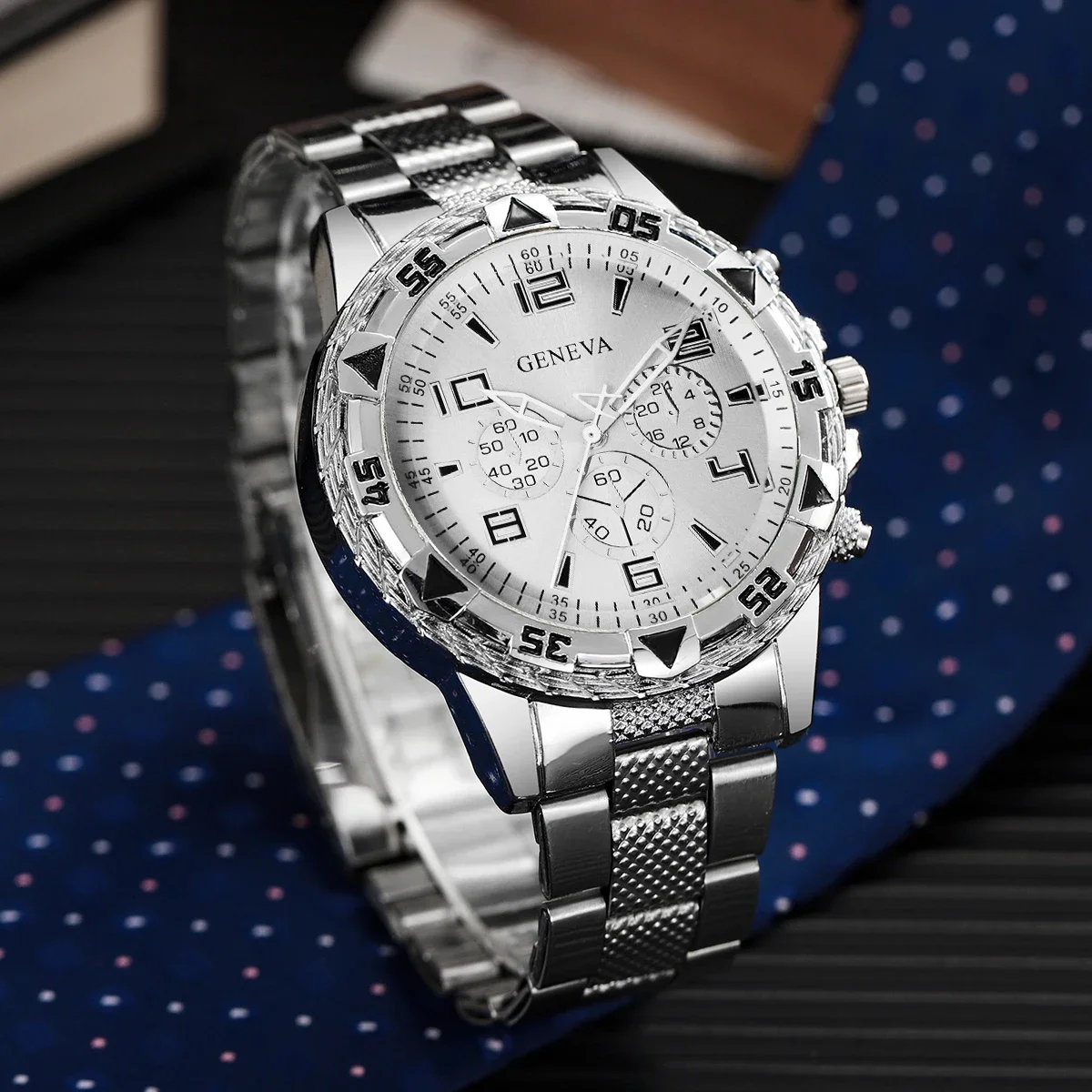 4 Pcs/set Men's Fashion Business Watches Large Display Analog Quartz Watch for Men Watch Gift Men's Watches (Without Box)