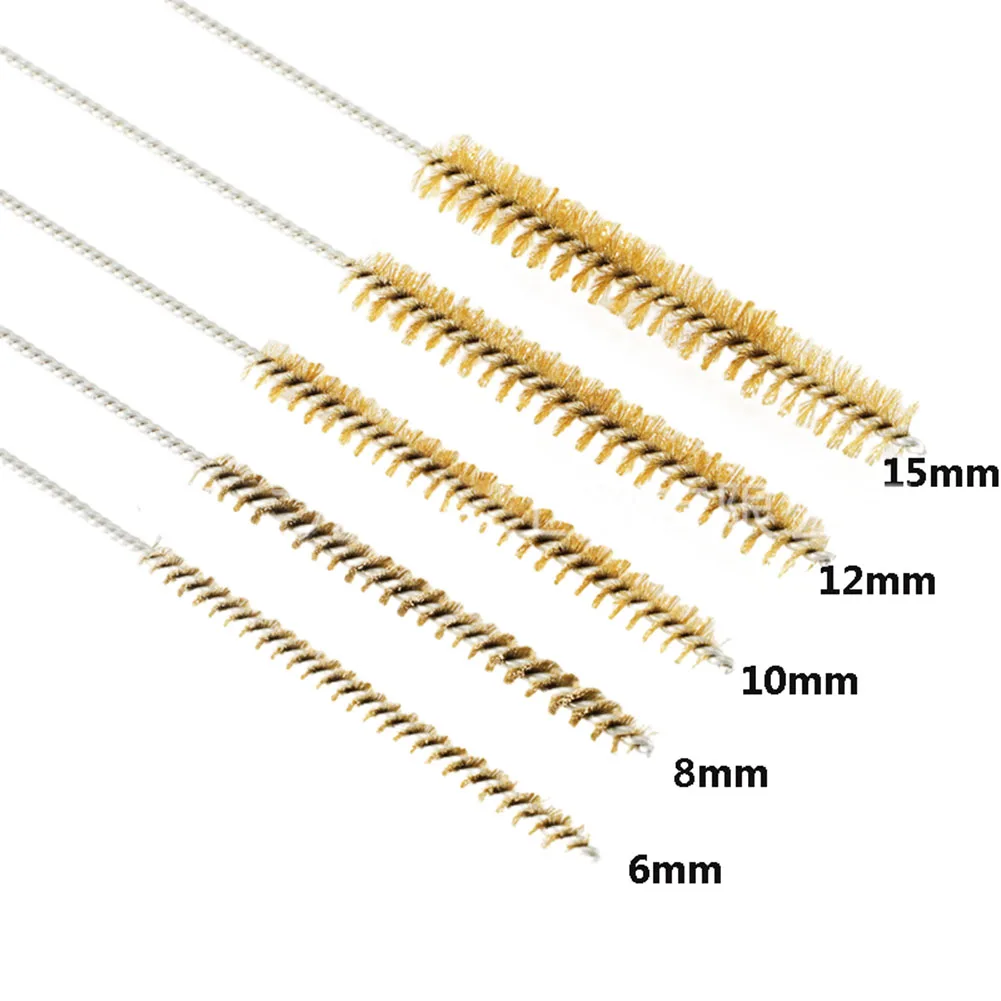 5/10pcs 6-15mm Stainless Steel Cylinder Wire Tube Cleaning Brush Thread Wire Copper Bore Brushes For Polishing Cleaning 6