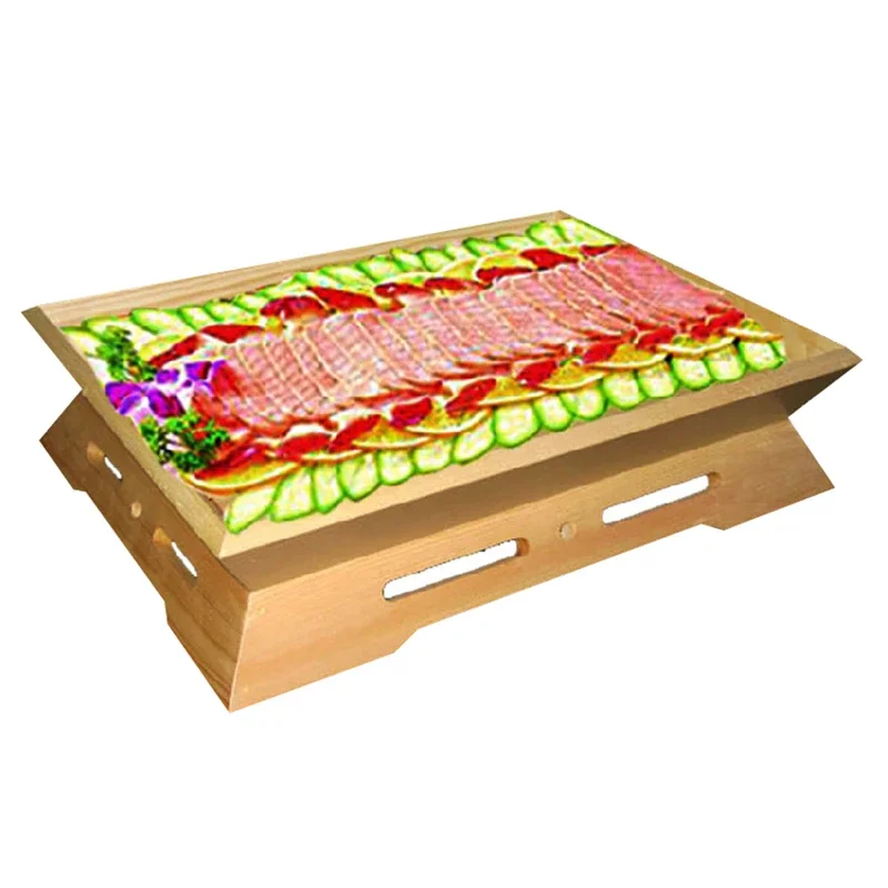 Japanese sushi plate Wooden creative container Japanese Korean tableware Sashimi Platter Bread plate Double sided cooking box