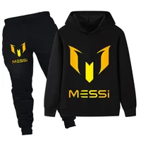 Children's Simple Fashion Printed Top + Pants Sports Suit Fall and Winter Boys and Girls High Quality Long Sleeve Warm Suit 2pcs