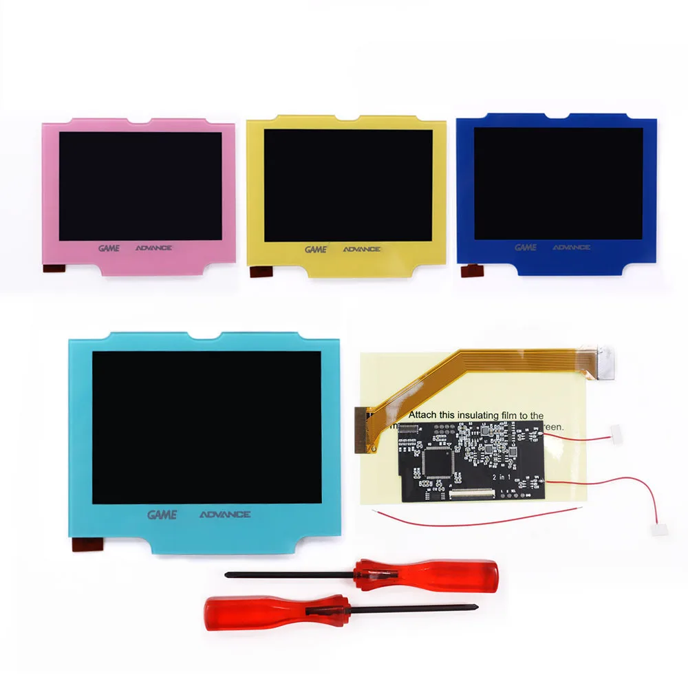 Blu/Rosa/Verde Acqua/Giallo Versione Touch Multicolore 8 Modelli A Colori V2 Ips Retroilluminazione Luminosità Kit Lcd Per Game Boy Advance Sp Gba Sp