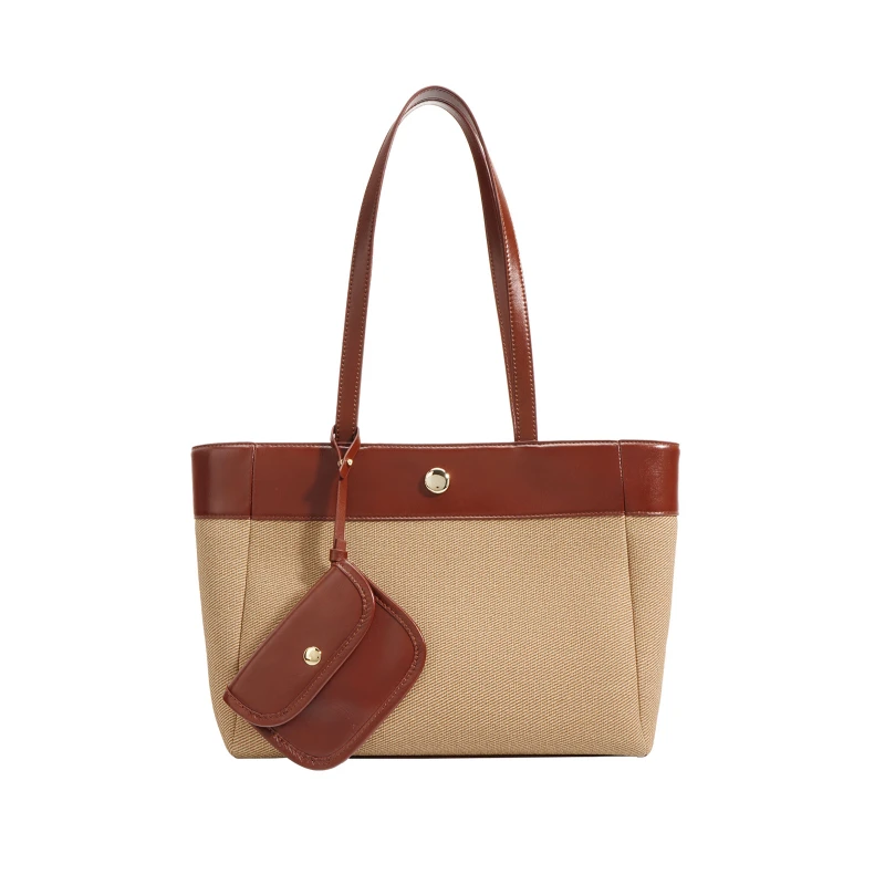 

Jonlily Women Genuine Leather Shoulder Bag Canvas Female High Capacity Commuter Bag Handbag Totes Casual Daybag Purse -KG1207