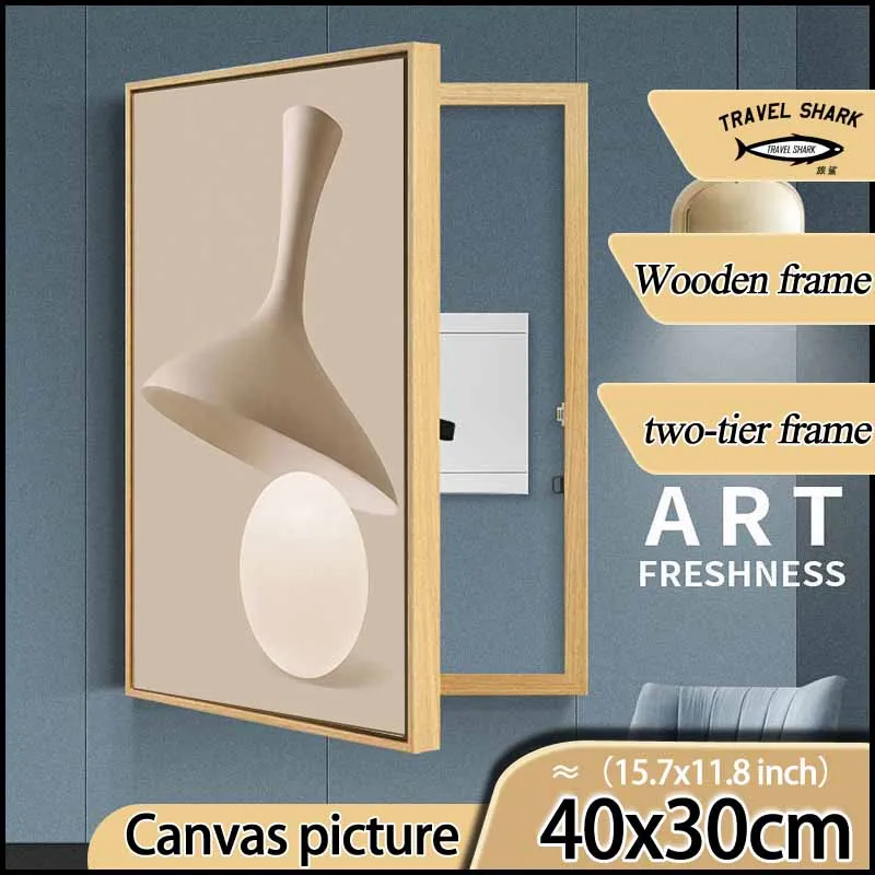 

Travel Shark Nordic Decor Painting Wall Art Print Poster Murals Of Meter Switch Box Occlude Home Room Decoration Frame 40x30cm