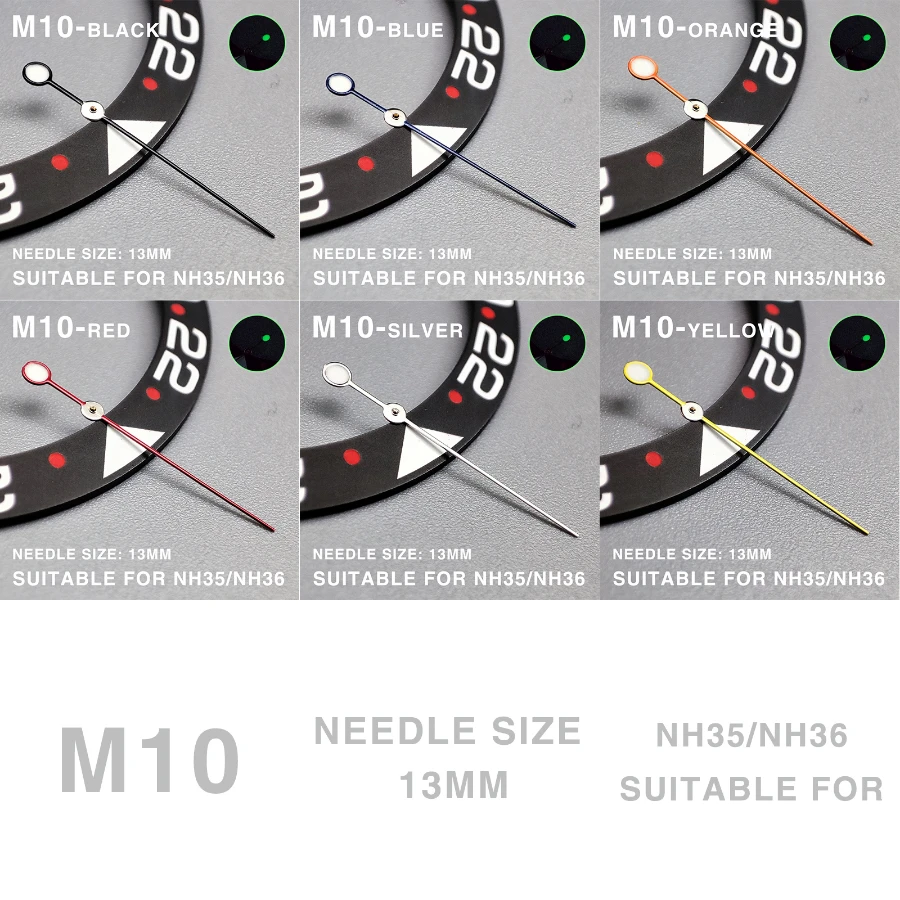 Modified parts NH35 watch second hand yellow blue black red mechanical