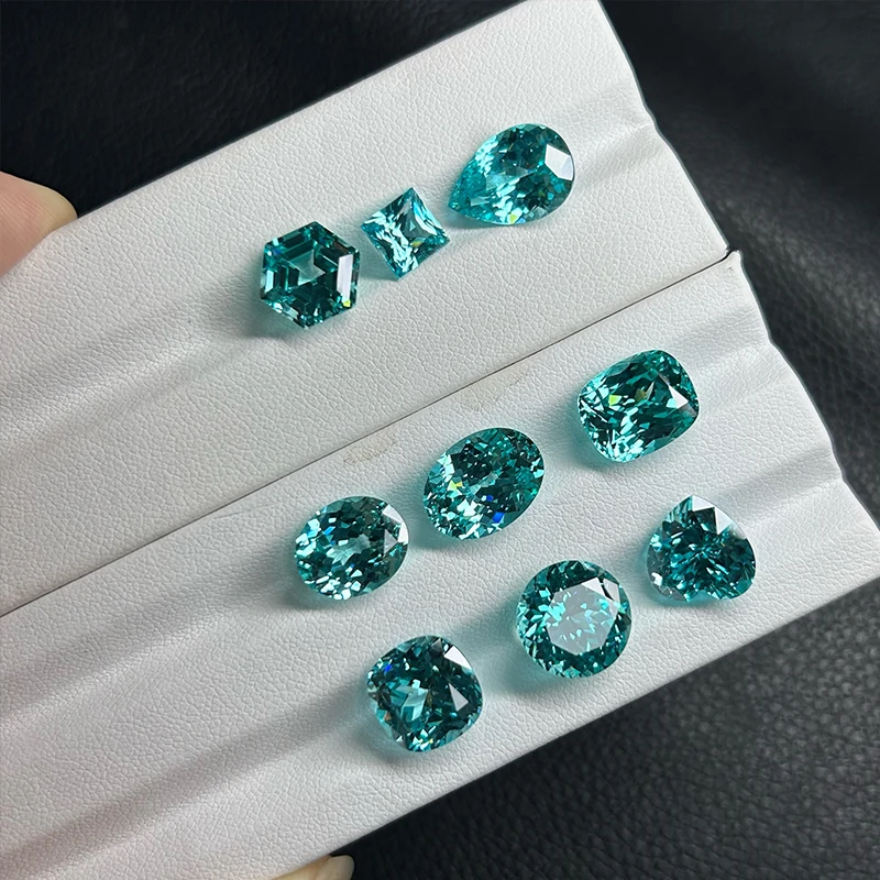 Top Quality 0.5-1.5ct Lab Grown Paraiba Gemstone Asscher Shape Loose Gemstones Paraiba For Jewelry Making with AGL Certificate