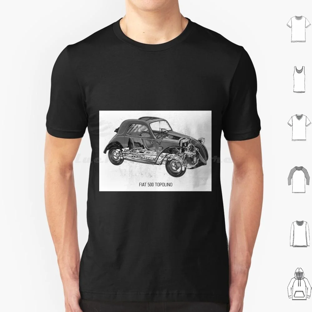 Fiat Topolino T Shirt Cotone Uomo Donna Stampa Fai Da Te Fiat Topolino