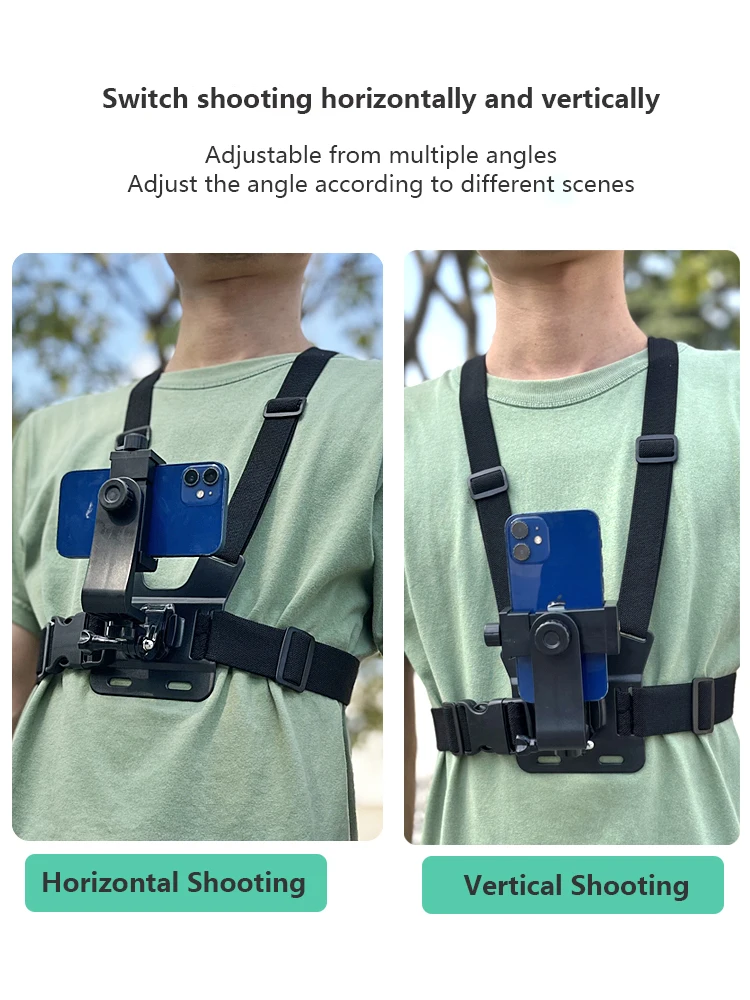 Chest Strap Rotate Phone Mount for iphone Smart Phone Belt Body Harness Holder for Gopro Hero 12 11 10 9 8 7 Insta360 Dji Camera