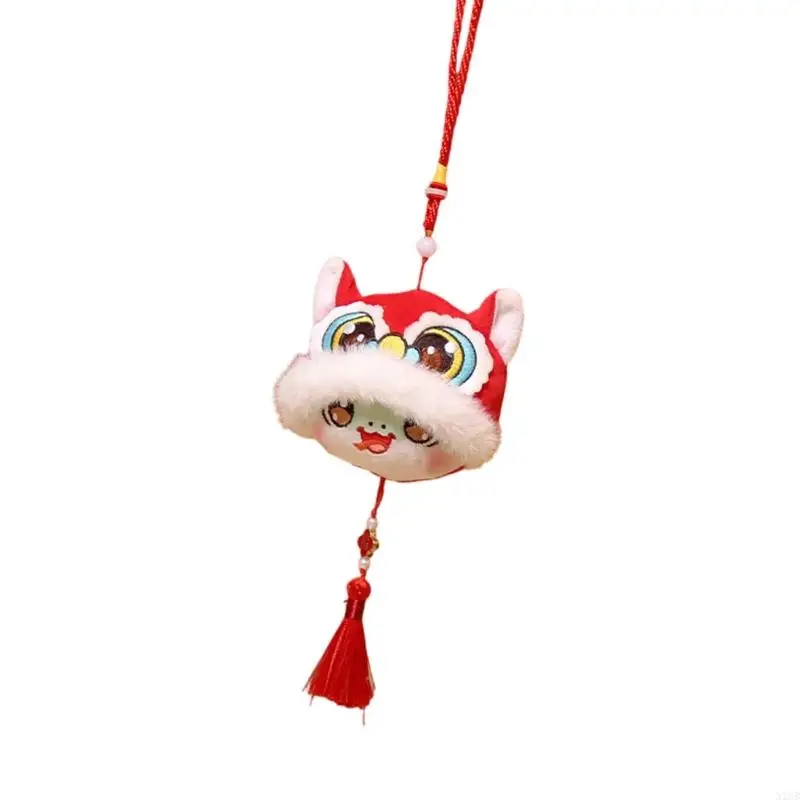 N1HB Cartoon Snake Pendant Chinese New Year Cartoon Plush Snake Fun Stuffed Animal Throw Pillow Party Gift Handcrafts