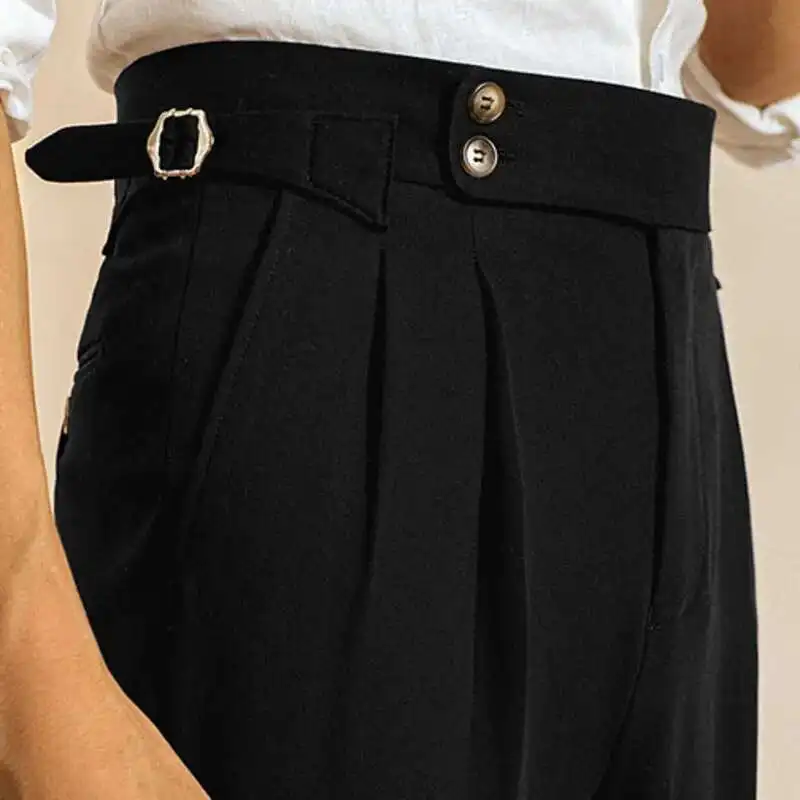 High Quality Trousers Pant For Man Black Apricot Office Trouser Men Business Casual Pant British Social Club Outfits