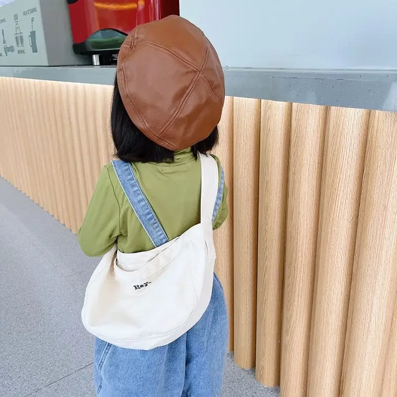 Baby Boys Girls Denim Shoulder Bags 2024 New Arrival Kids Cute Canvas Shoulder Bag Outdoor Accessory Small Bag Korean Style 4