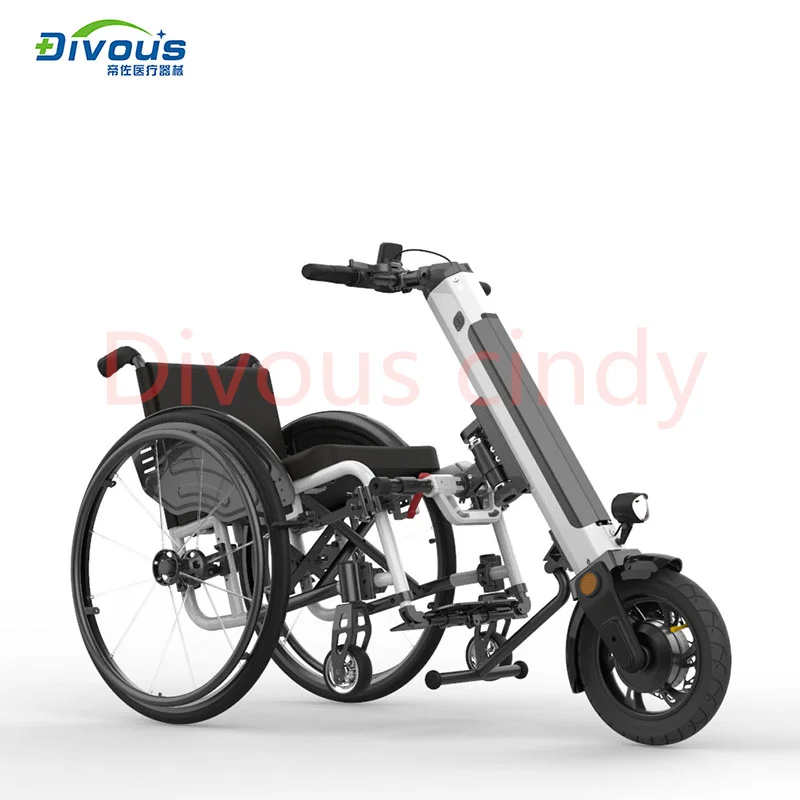 Hot Sale 350W Motor With Lithium battery 12 Inch Disabled Trailer Driver Head Electric Handbike Handcycle