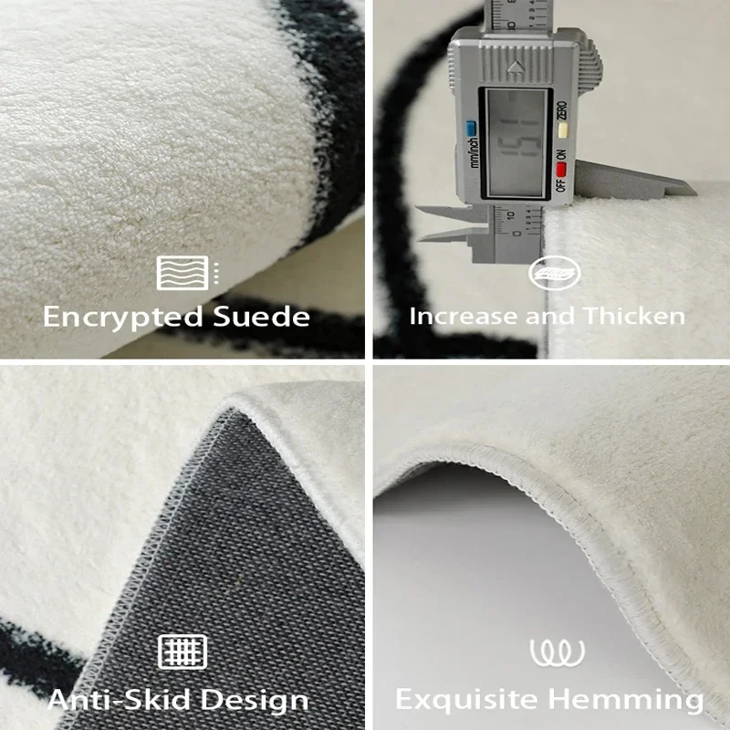 Modern Light Luxury High-end Carpet Bedroom Living Room Home Sofa Decorative Mats Soft Plush Anti-slip Enlarged Thickened Rug