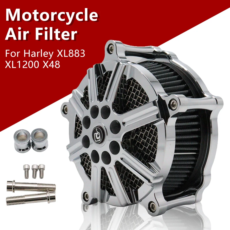 

Motorcycle CNC Air Filter Cleaner Intake Filter For Harley Softail Dyna Sportster 883 1200 Touring Road King Fatboy FLHX FLTRX