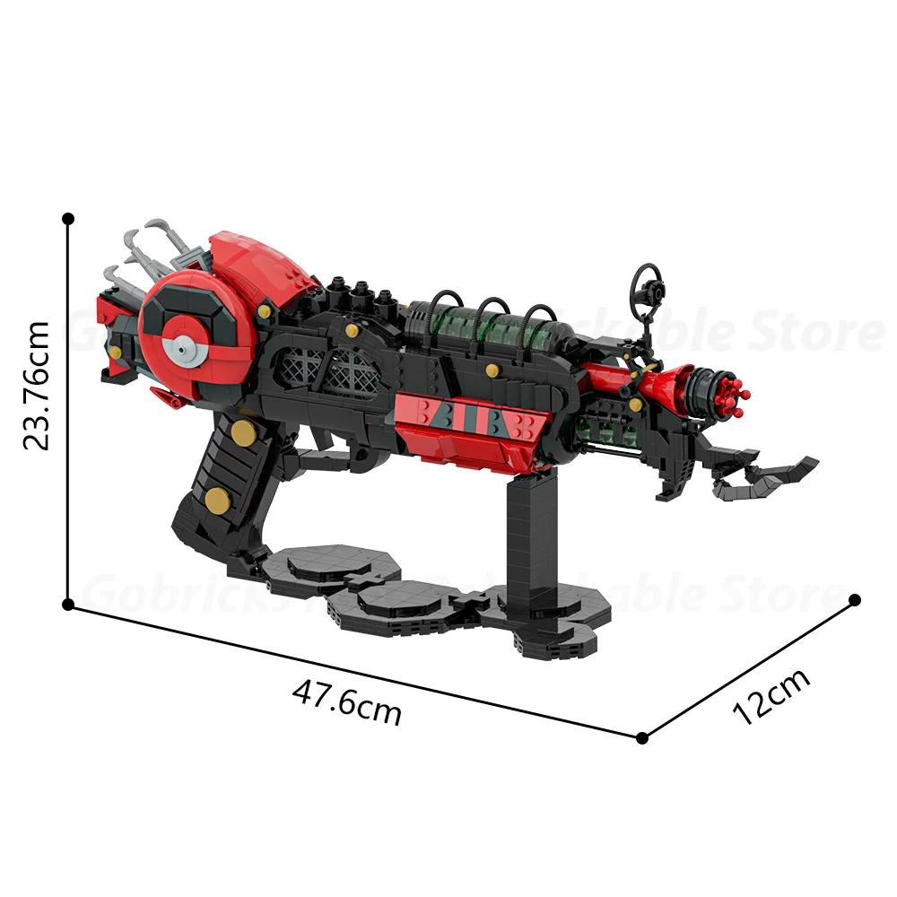 고브릭스 MOC 콜 오브 듀티 레이건 마크 2 브릭 모델 레이건 마크 II 빌딩 블록 레이저 건 DIY 게임 장난감 선물