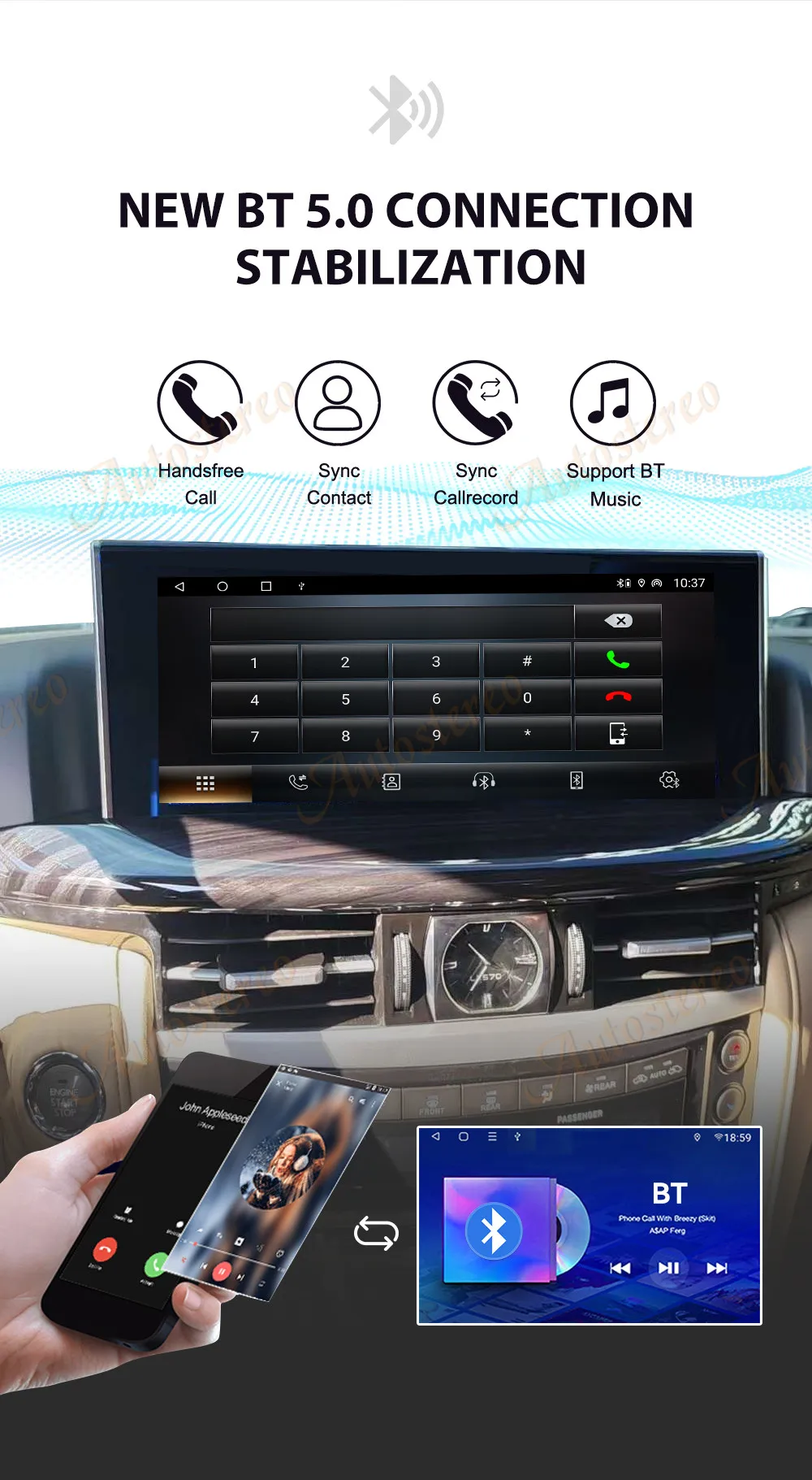 12.3 inch Car Android Screen Auto Stereo For Lexus LX570 2007-2015 Multimedia Pl