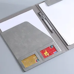 Magnetic A4 Leather Office Portfolio Multifunctional Clipboard Folder Business Conference Meeting Document Holder 12.9x9.6in