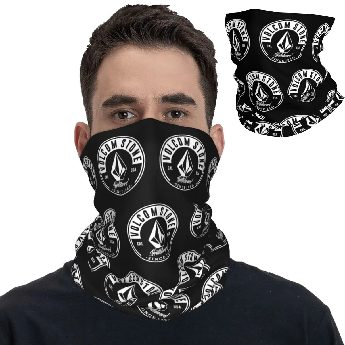 

Volcoms Logo Bandana Neck Gaiter Printed Balaclavas Magic Scarf Warm Cycling Outdoor Sports for Men Women Adult Washable