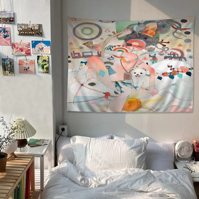 Tapisserie de dessin animé Aya Tokyo ano, art de la science-fiction, décor de chambre à la maison, conflicSheets muraux 5